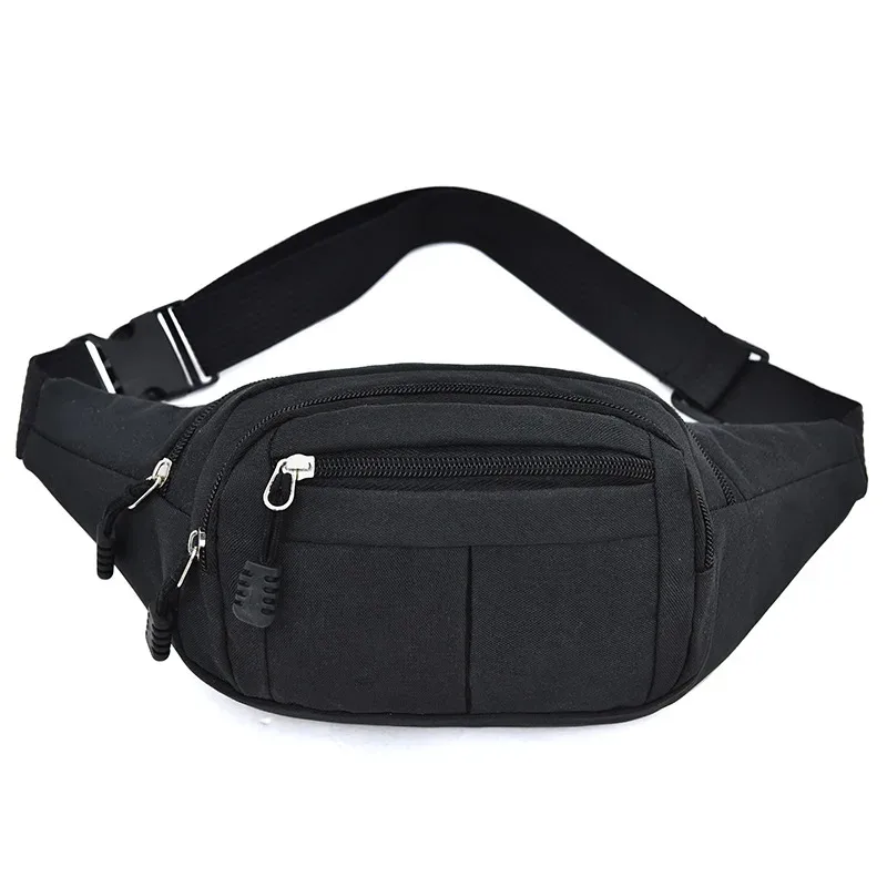 sac banane de taille unisexe pour hommes, sac de poitrine étanche, sac de sport de plein air, pochette en toile, pochette banane à bandoulière