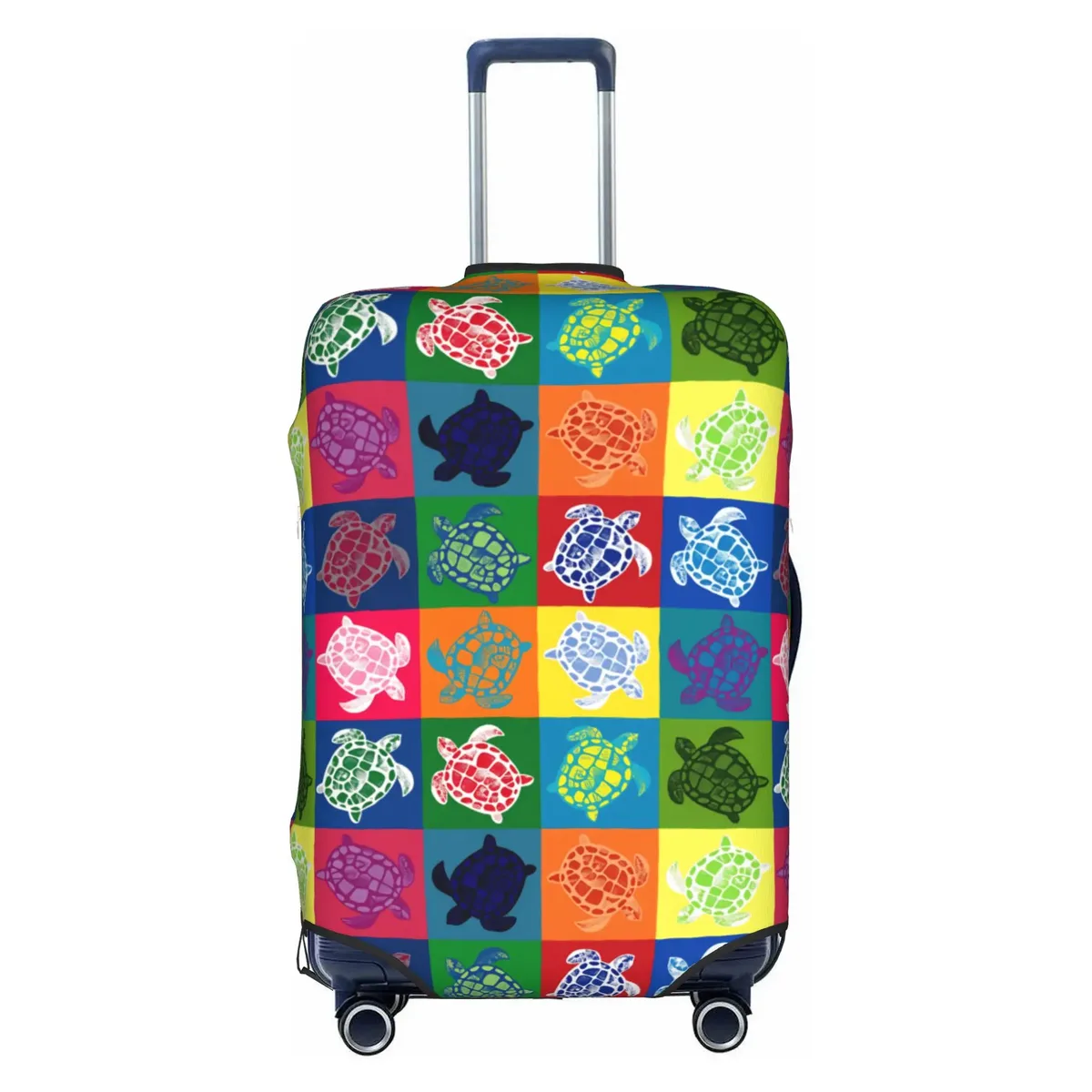 housse de protection pour valise, motif tortues marines sur fond bleu marine, mignonne, convient aux valises de 18 à 32 pouces