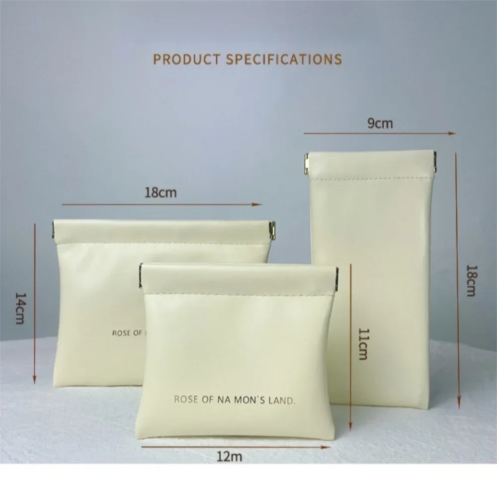 sac à maquillage tendance avec pochette intérieure, trousse de toilette simple et portable, mini sac à bijoux en pu pour femmes et filles