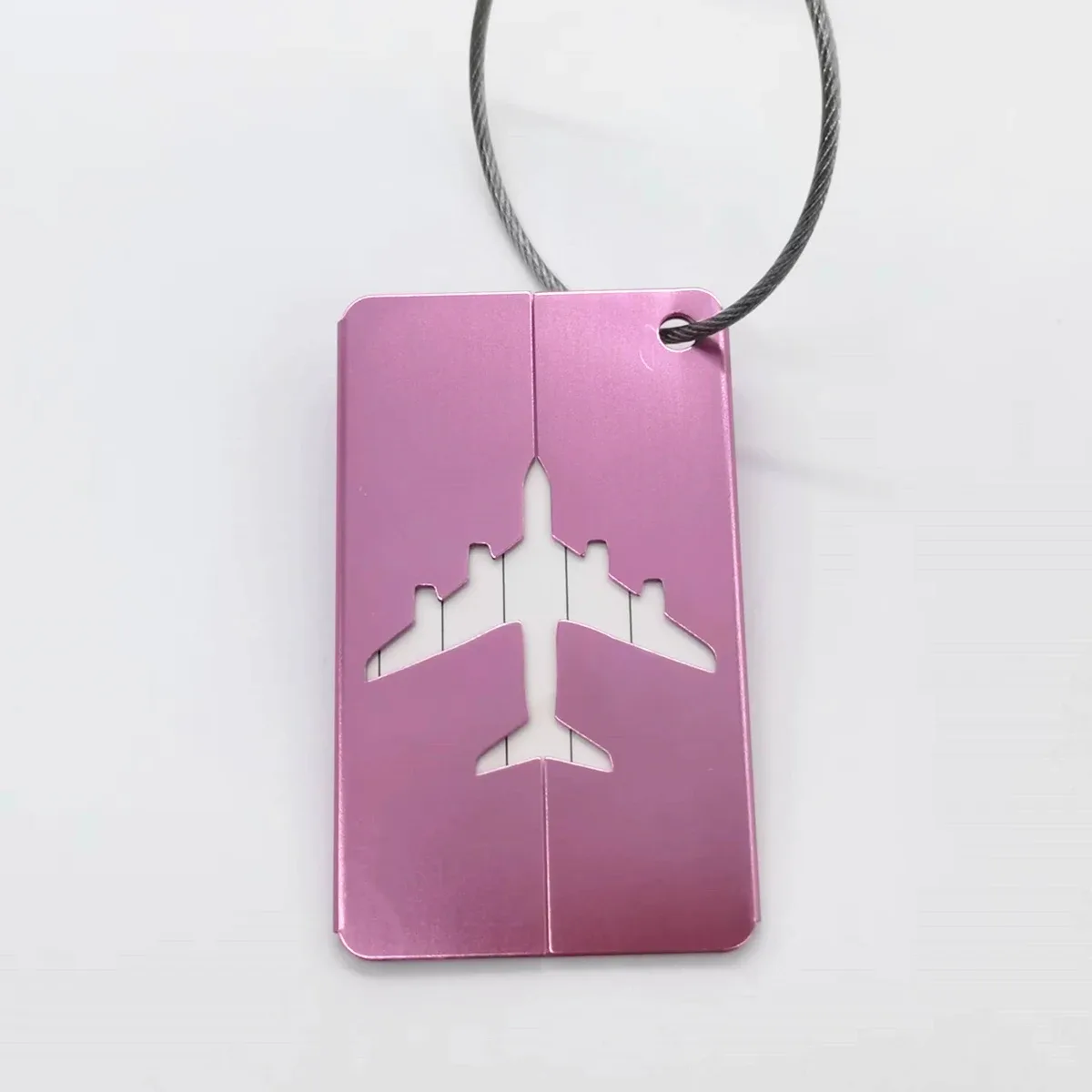 étiquette bagage aluminium géométrique doré violet bleu beige marron blanc noir vert gris voyage identification