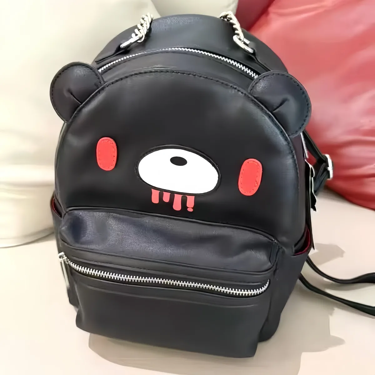 sac à dos en cuir pu noir y2k, style ours, kawaii, effrayant, mignon, gothique, punk, sac de poupée, streetwear harajuku, emo, grunge, pour filles et femmes, sac à bandoulière