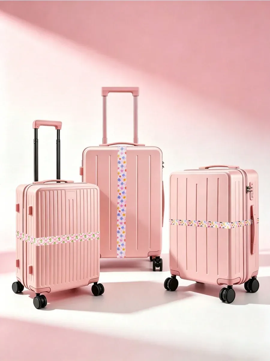 sangle de bagage réglable pour valise, ceinture de voyage à imprimé mignon avec boucle, sangle de fixation souple en tissu anti-déchirure pour valise