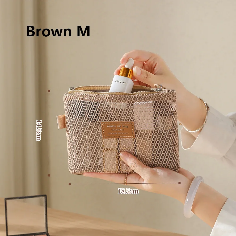 petit sac de rangement de maquillage transparent en maille, oreiller, rouges à lèvres, sac de toilette cosmétique, pochette de grande capacité, mini sac de rangement pour femmes, pochette