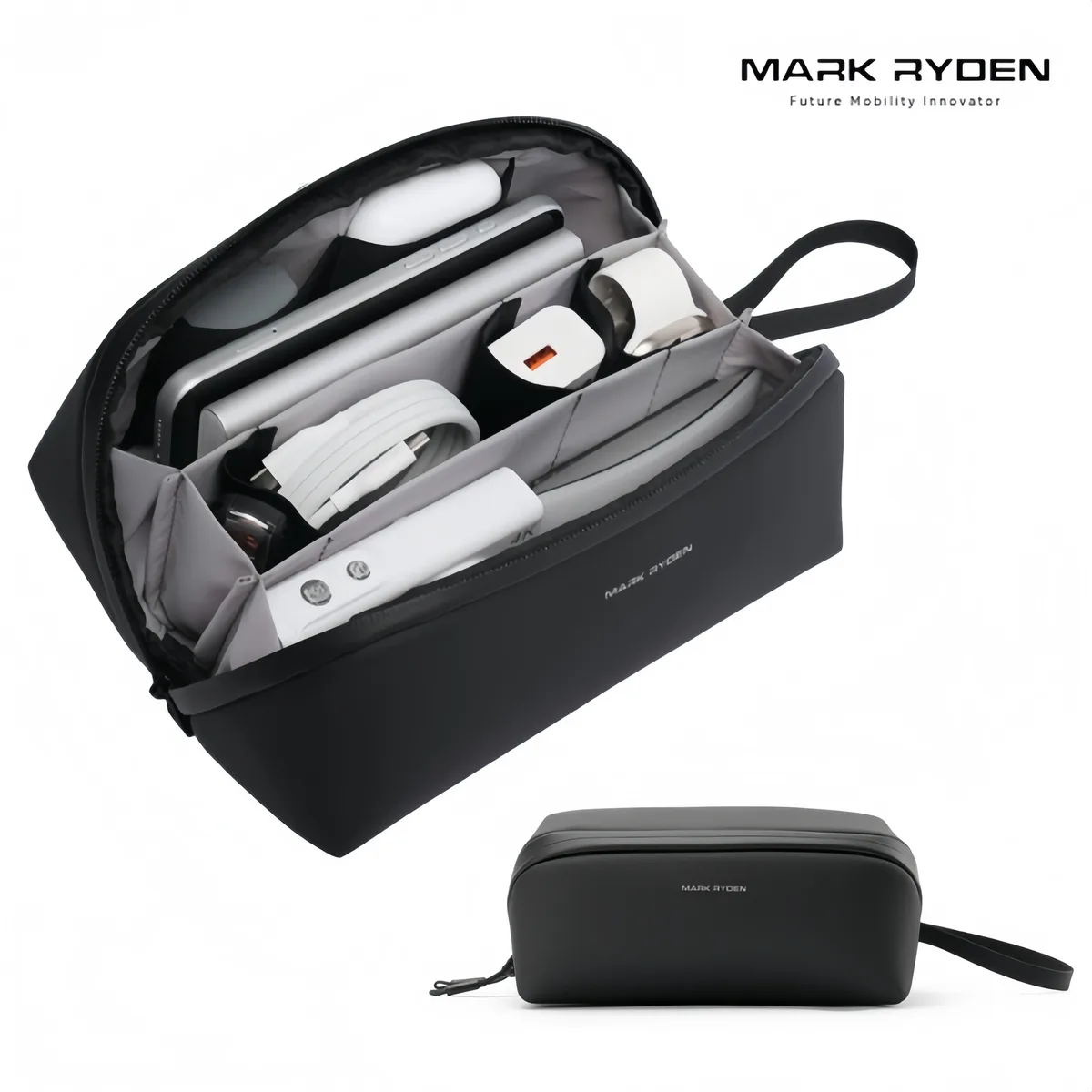 pochette technique imperméable mark ryden à 7 compartiments, sac de rangement de voyage pour câbles, chargeurs, gadgets