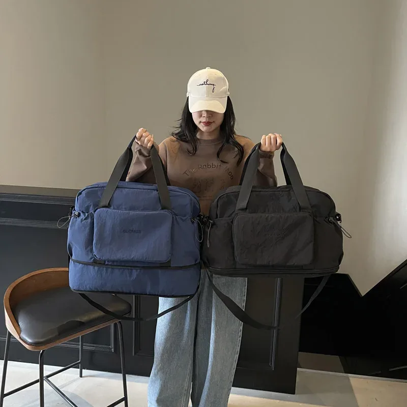 sac de voyage pliable à grande capacité pour les courts séjours, bagage d'affaires, sac de rangement à bandoulière, sac de sport en tissu oxford