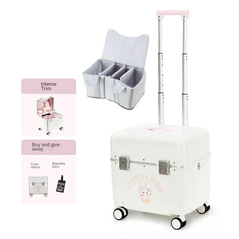bagage 20 pouces cadre en aluminium valise à main femme avec compartiment porte-cabine d'embarquement valise à roulettes légère