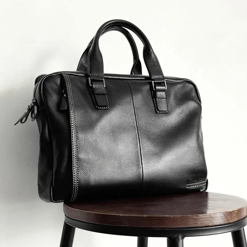 porte-documents sac à bandoulière pour hommes véritable peau de vache horizontale sac à main d'affaires décontracté à la mode ordinateur sac pour hommes