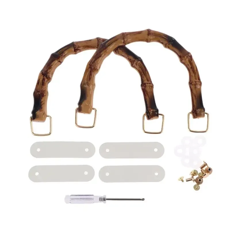 poignée de sac à main en bambou détachable faite à la main avec boucle, sangle de sac à bandoulière en plastique pour boîte cadeau diy