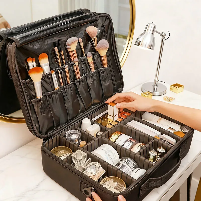 nouveau oxford trousse de maquillage pour femmes professionnel grande capacité voyage trousse à cosmétiques étanche manucure maquillage boîte à outils