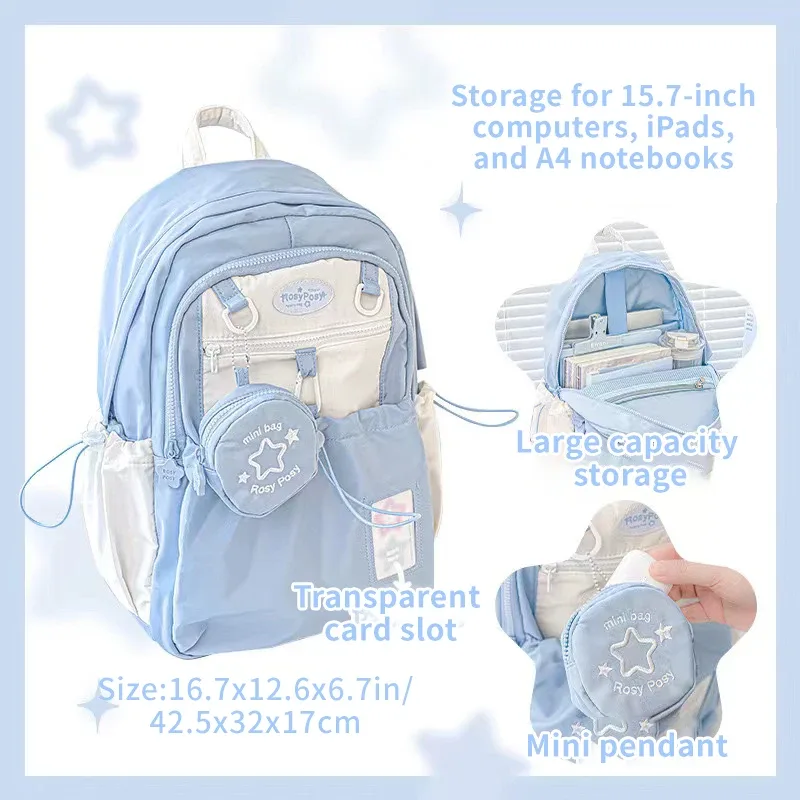sac à dos de style crème pour étudiants d'apparence élevée, design simple et mignon, sac à dos de grande capacité, léger et indolore ba