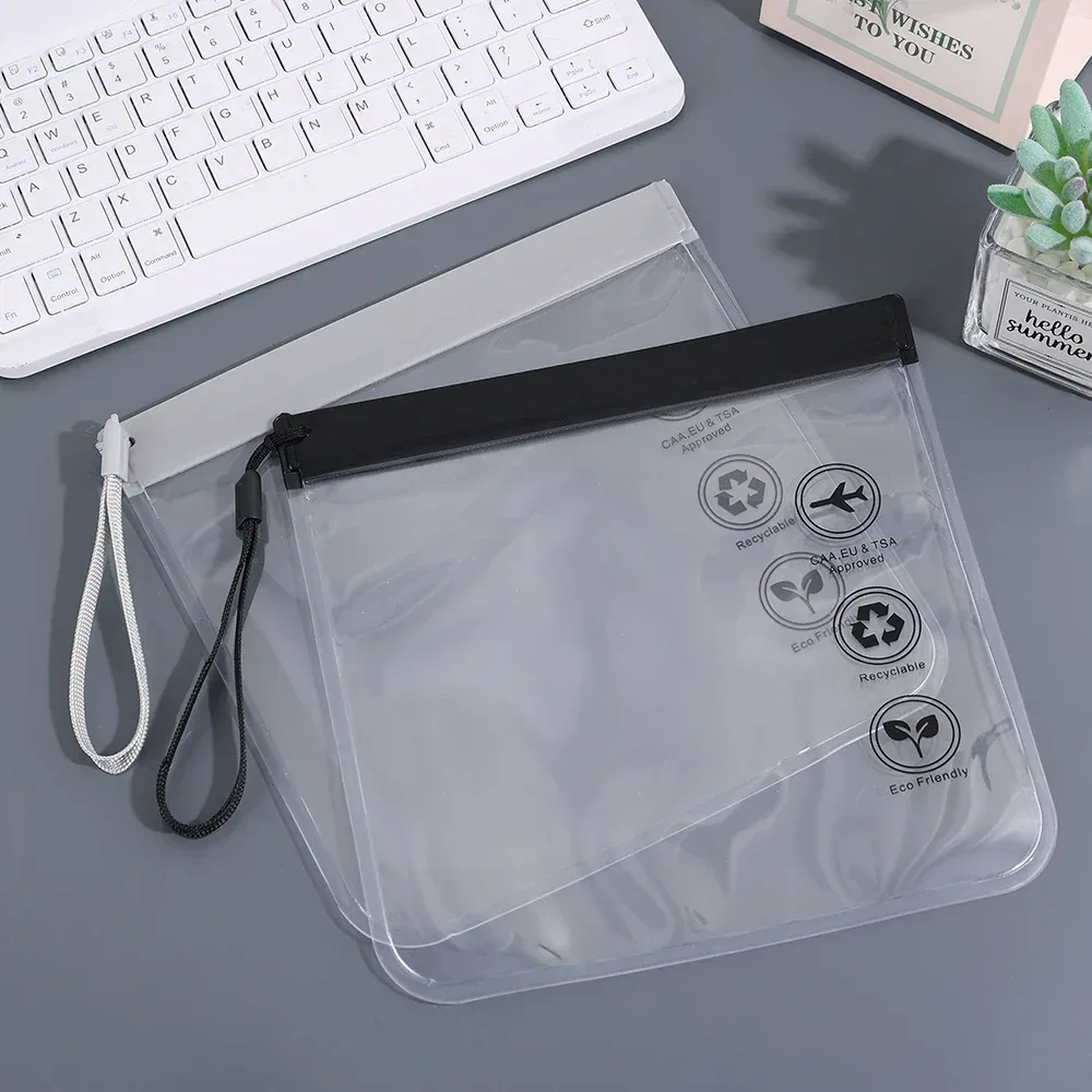 trousse toilette transparente eva zip noir pochette voyage cosmétiques maquillage avion ecologique recyclable biofriendly