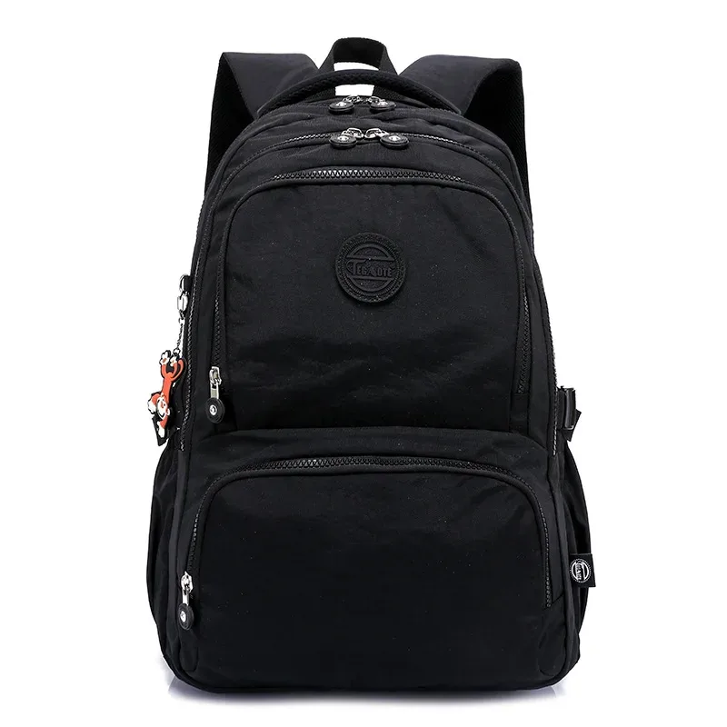 sac à dos en nylon imperméable de grande capacité pour hommes et femmes, sac d'école, sac de voyage, vert, bleu, rouge, rose, noir, garçon, fille, a4, m2302