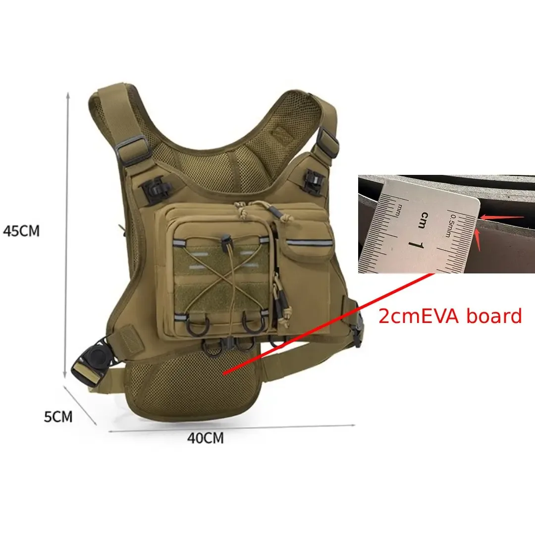 sac de poitrine multifonctionnel, gilet tactique pour hommes, sac à dos d'hydratation avec porte-équipement, sac de course pour marathon, cyclisme, trekking