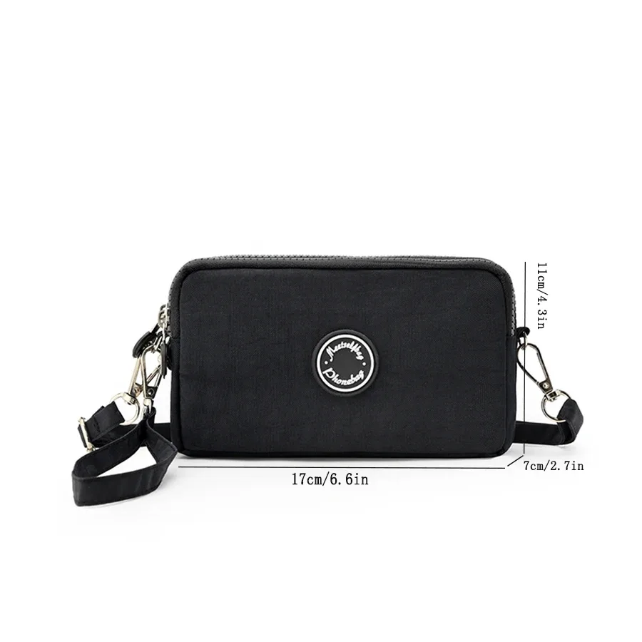 sac à bandoulière de grande capacité pour femmes, sac à bandoulière simple avec trois fermetures éclair pour téléphone et sac de rangement à changement ample