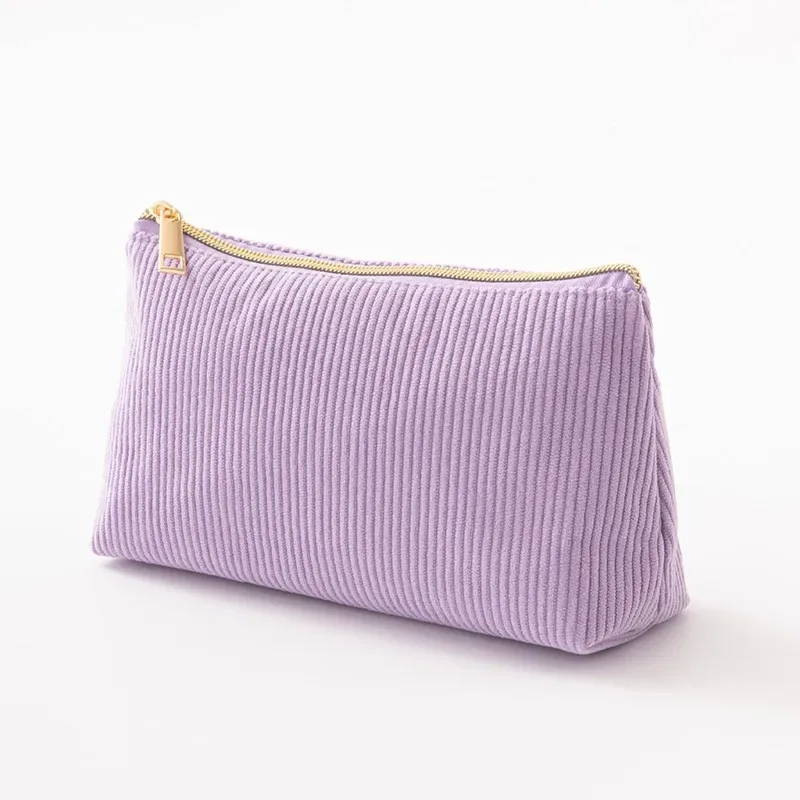 nouvelle trousse de rangement pour cosmétiques en velours côtelé pour femmes, trousse à cosmétiques pratique de grande capacité, trousse à pinceaux de maquillage