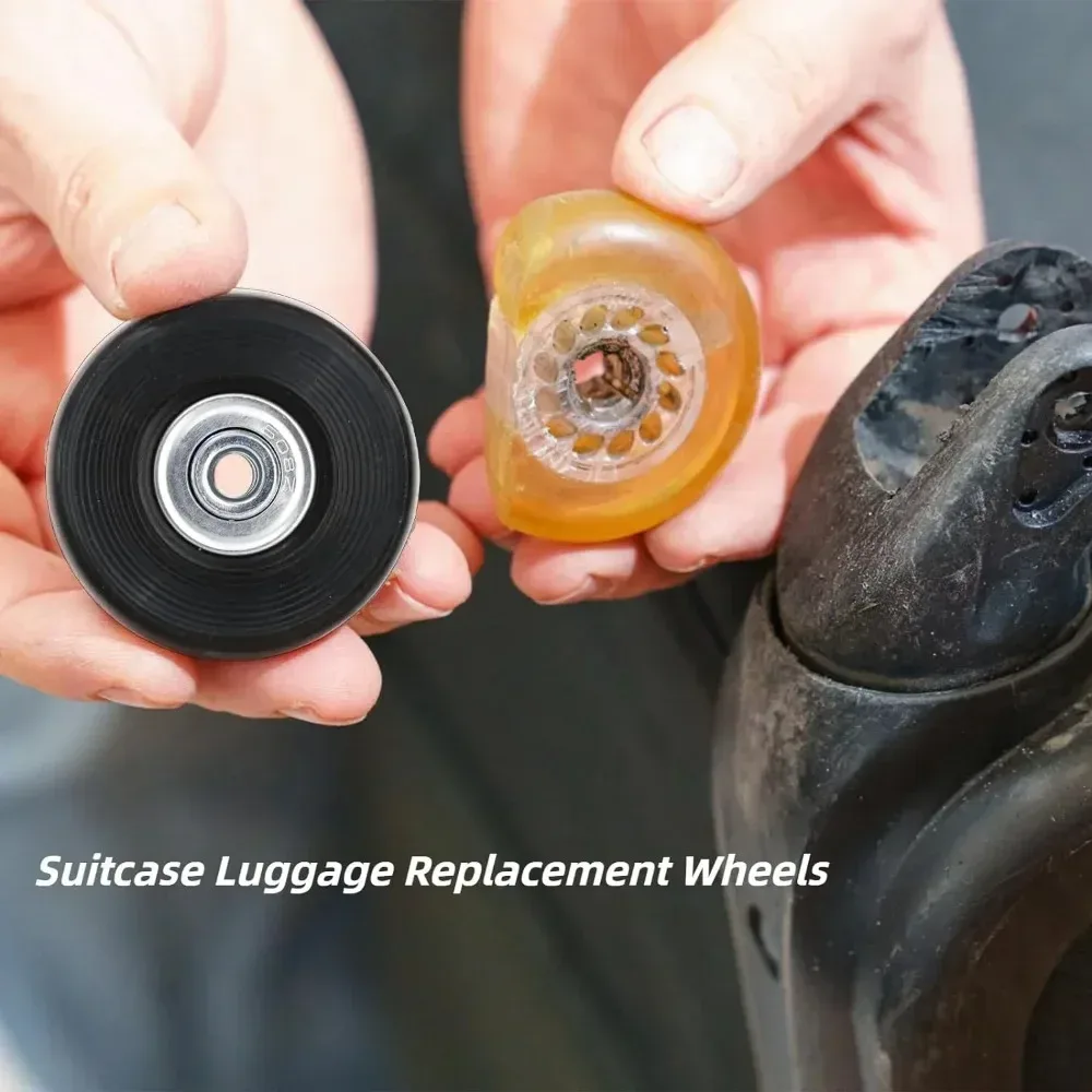 roulettes de remplacement pour réparation silencieuse, universelles et durables, pour bagages de voyage, pièces de valise, essieux coulissants, résistants à l'usure, flexibles