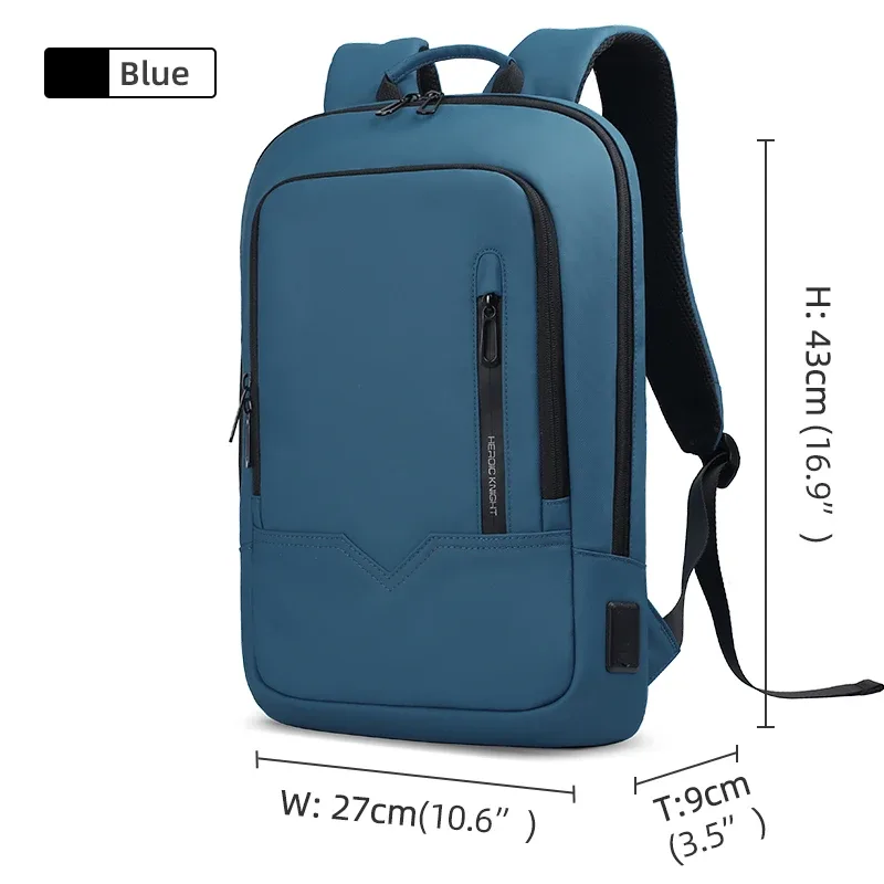 heroic knight – sac à dos d'affaires pour hommes, fin, étanche, pour ordinateur portable de 14 pouces, léger, pour collège, à la mode, pour femmes, noir