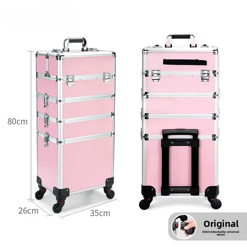 valise de voyage professionnelle pour la beauté et le tatouage des ongles, à plusieurs niveaux, combinable librement, chariot de maquillage, grande capacité, valise cosmétique portable.