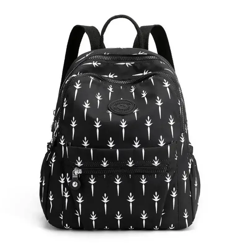 lettre imprimée ultra-léger décontracté petits sacs à bandoulière doubles plus récent mignon sac à dos pour femmes style coréen simple sac de banlieue en nylon