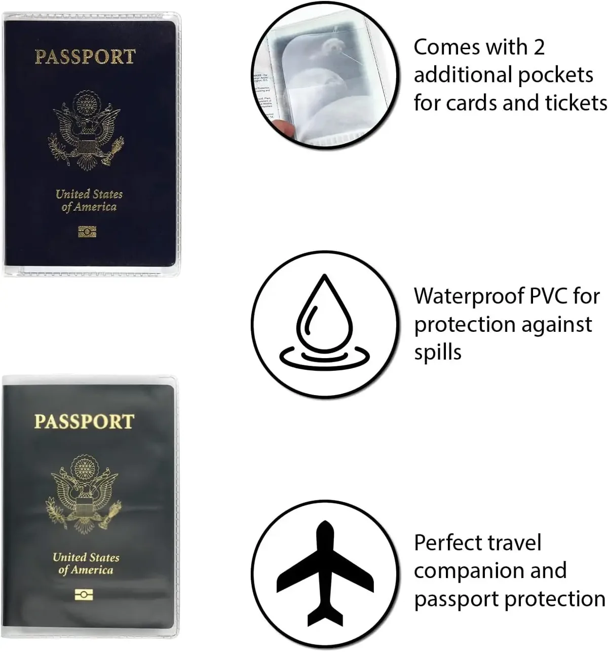 housse de protection transparente pour passeport, en pvc, protection contre la saleté, housse de passeport imperméable, porte-cartes de crédit, 1/5/10/20 pièces
