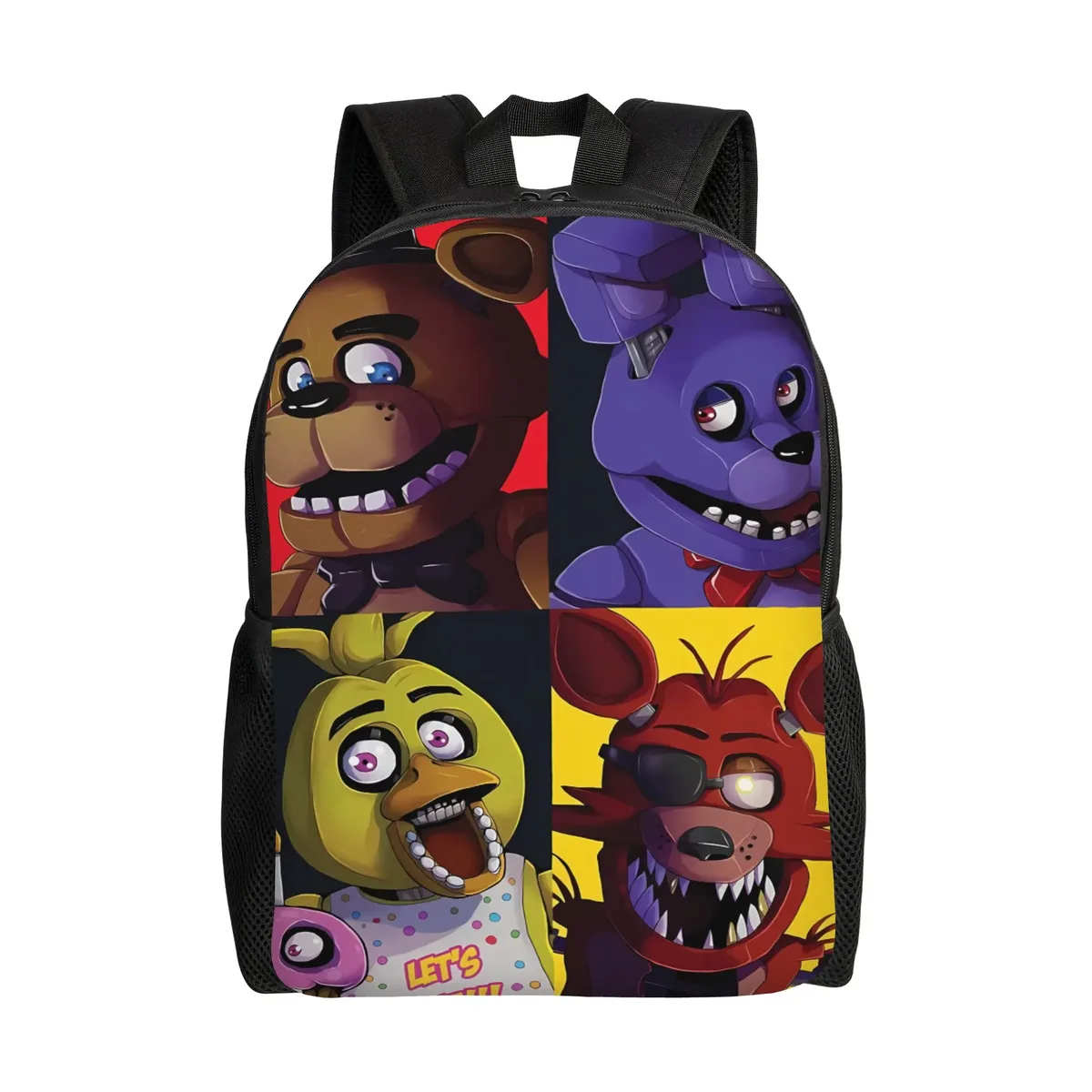 sac à dos fnaf horror game pour hommes, grands sacs à dos en polyester, sacs décontractés pour lycée, sac à dos de voyage personnalisé