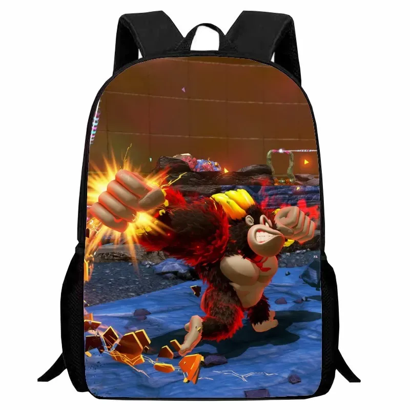 sac dos nylon donkey kong animé joyeux course combat famille grande capacité voyager école