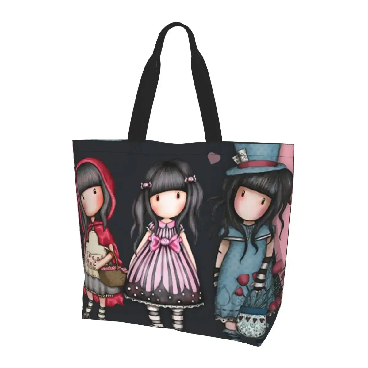 santoro gorjuss sac fourre-tout de shopping toile grande capacité sacs à bandoulière shopper sac à main d'épicerie pour femmes