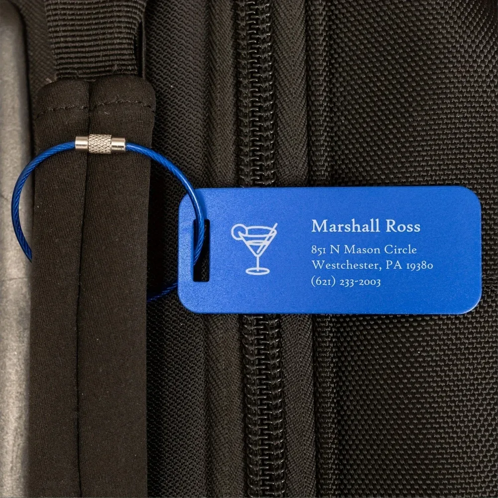 étiquette de bagage en métal personnalisée, étiquettes de bagage sur mesure, porte-clés en métal personnalisé - cadeau de voyage, étiquette pour sac à dos, porte-clés personnalisé