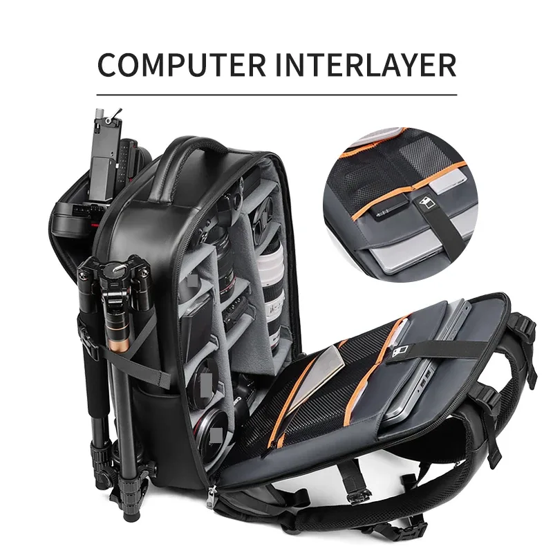 sac à dos professionnel pour appareil photo reflex numérique pour hommes, avec support pour trépied, transformable en sac à dos de voyage étanche de 40 l pour ordinateur portable de 16 pouces