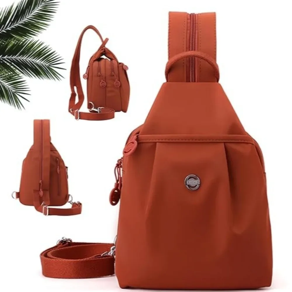 sac à dos en tissu oxford tendance, sacs de poitrine multi-couches grande capacité, sac bandoulière multifonctionnel imperméable pour la randonnée en extérieur