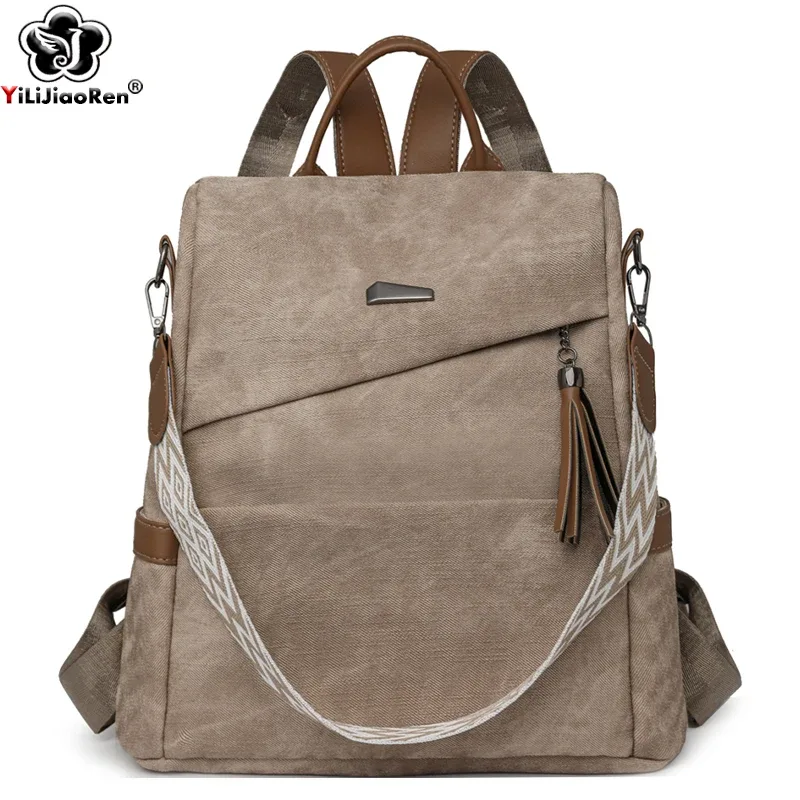 sac à dos en cuir pu de bonne qualité pour femmes, sac à bandoulière de styliste, sac de jour de grande capacité, sac d'école pour filles
