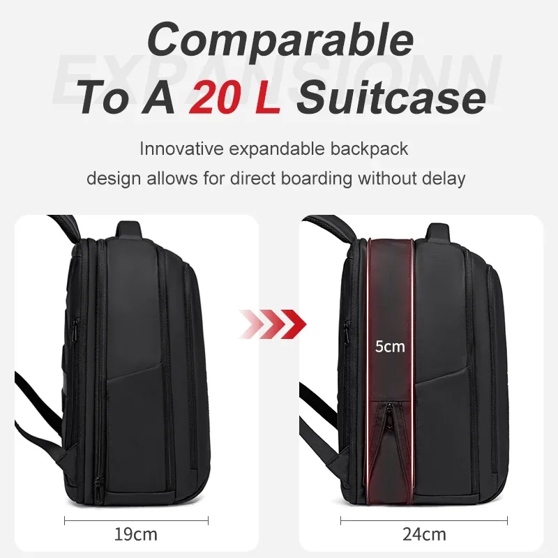 sac à dos fenruien, sac pour ordinateur portable 16 pouces pour homme, grande capacité, extensible, capacité accrue, sac de voyage
