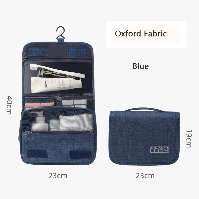 trousse de toilette portable en tissu oxford pour hommes et femmes, organisateur de voyage étanche à suspendre