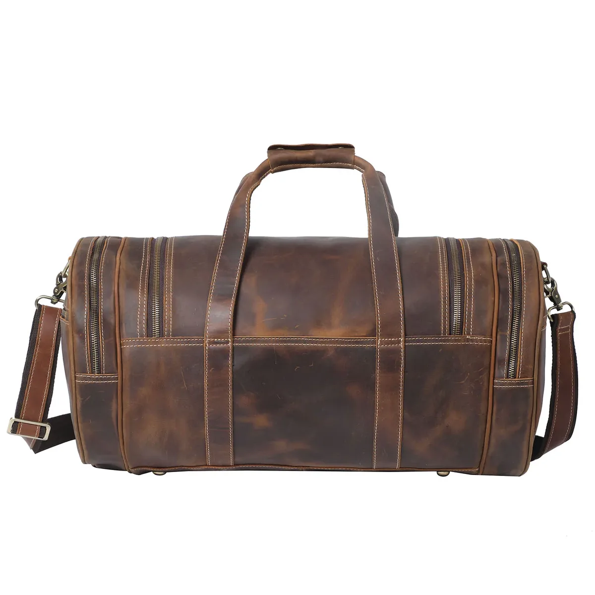 sac de voyage vintage en cuir pleine fleur s.worker pour homme, sac de week-end en cuir véritable grande capacité