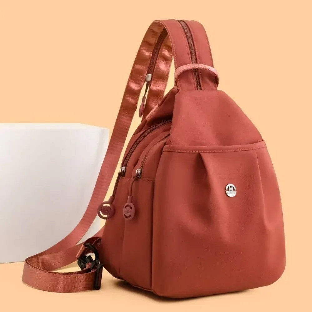 sac à dos en tissu oxford tendance, sacs de poitrine multi-couches grande capacité, sac bandoulière multifonctionnel imperméable pour la randonnée en extérieur