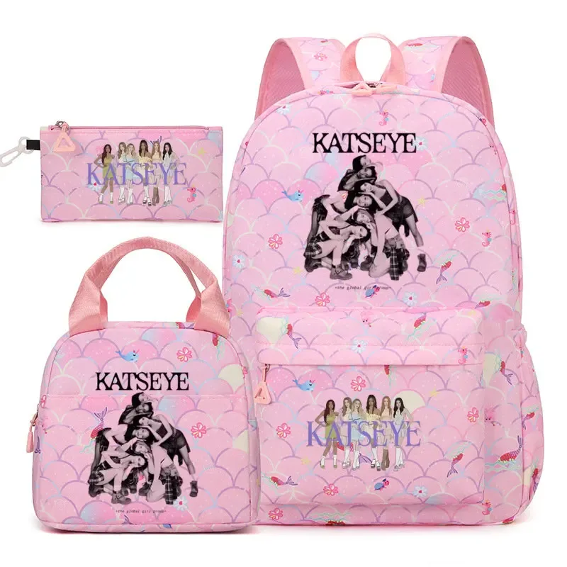 sac dos polyester motifs groupe filles poignée supérieure glissière capacité 20 35 litres unisexe couleurs rose clair violet bleu clair