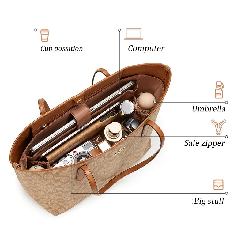 sac de rangement intérieur en nylon épais pour ordinateur, compatible avec le sac fourre-tout city 33 signature, insert organisateur de couleur assortie, maintient la forme et est soigné