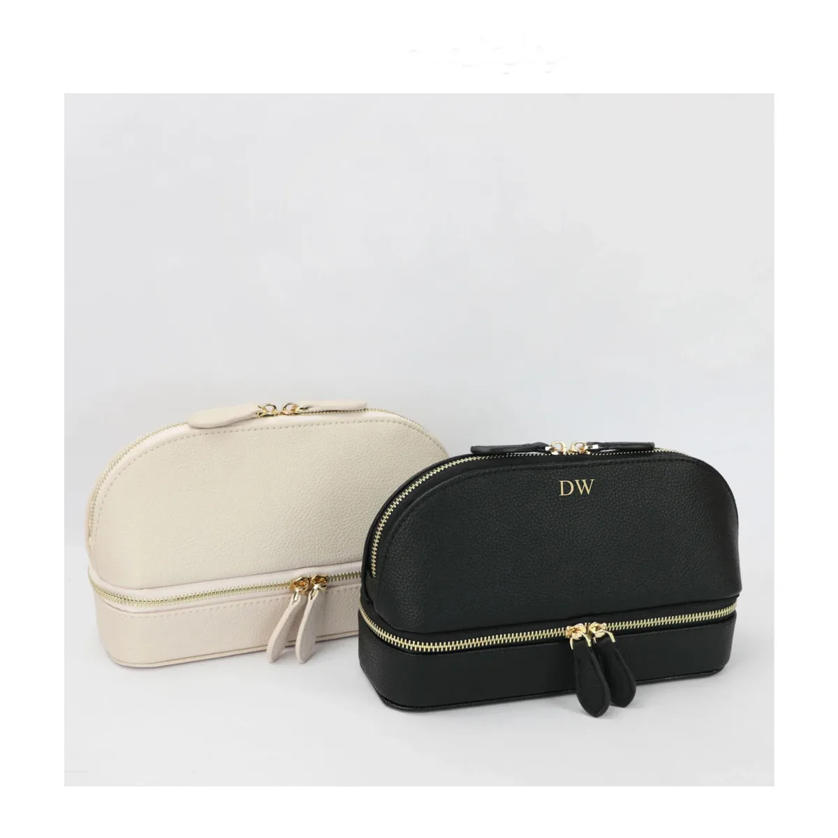 sac cosmétique en cuir de galets de chancelier personnalisé gratuit pour femmes, boîte de rangement de bijoux de boucle d'oreille, boîte à bijoux de voyage en cuir inforleather à fermeture éclair