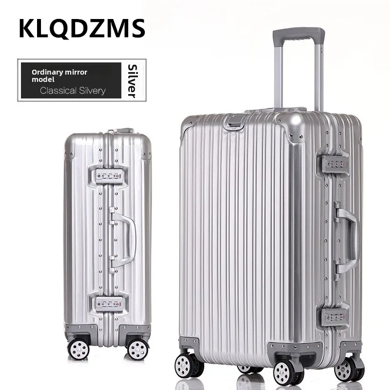 KLQDZMS Bagage de voyage de haute qualité en alliage d'aluminium et de magnésium, grande capacité, valise de voyage de 20 pouces, sac de voyage d'affaires