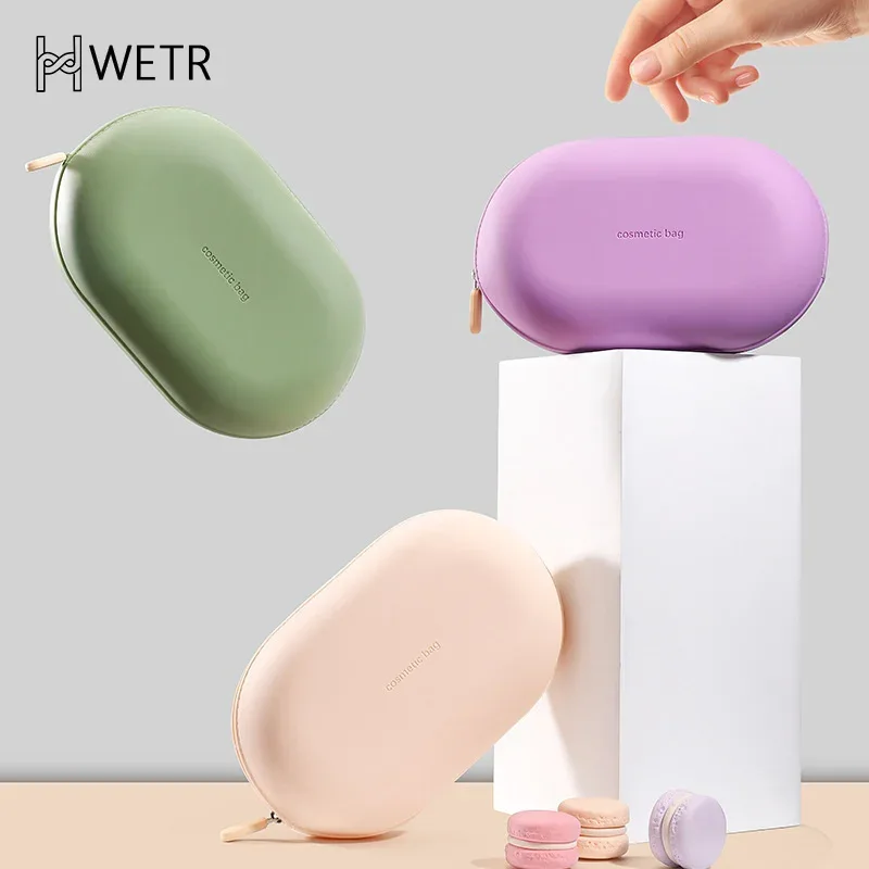 sac à cosmétiques portable en silicone de grande capacité, sac de rangement de cosmétiques souple et étanche, sac de lavage résistant à l'humidité pour la maison et les voyages