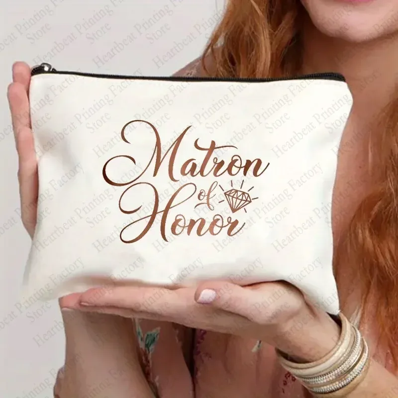 trousse de maquillage de mariée de mariage, sacs à cosmétiques pour enterrement de vie de jeune fille, pochette de rangement de fête, cadeaux de toilette de demoiselle d'honneur, meilleur cadeau pour les mariées