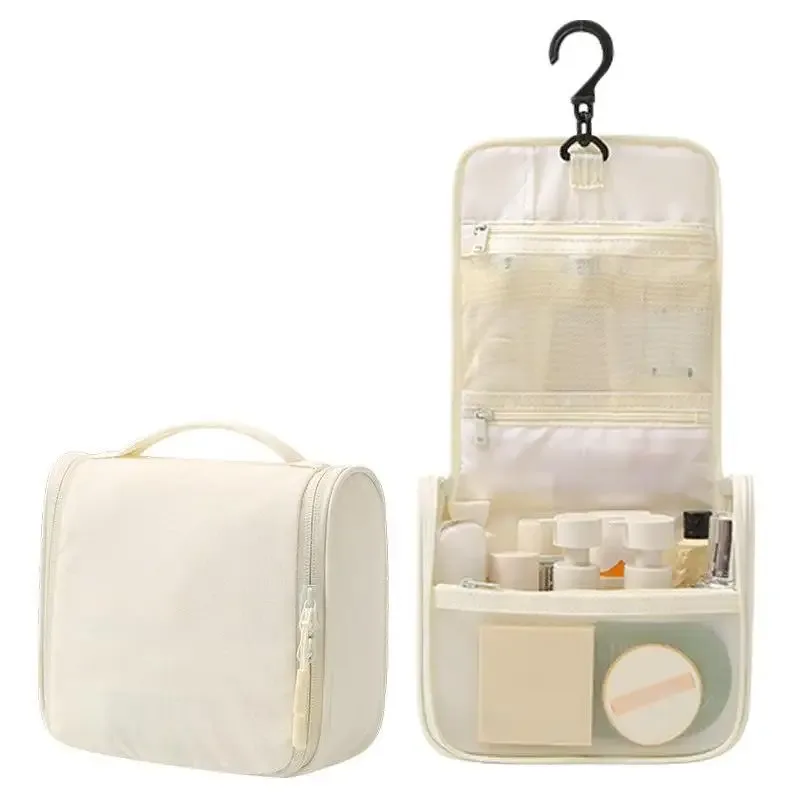 trousse de toilette suspendue imperméable portable avec crochet, grande capacité, organisateur cosmétique et de soins de la peau