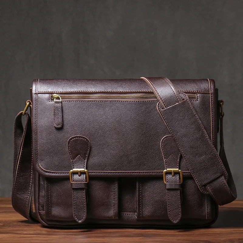 guro-sac messager en cuir de cheval pour homme, véritable, luxe, sac à bandoulière lancé, bureau, étui à bombes, 12.9 pouces, vintage, elin