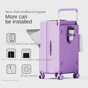 nouveau bagage à biellette large ouverture avant sac pour ordinateur portable valises de voyage multifonctions sac de cabine de 20 pouces valises de grande taille 24-30''