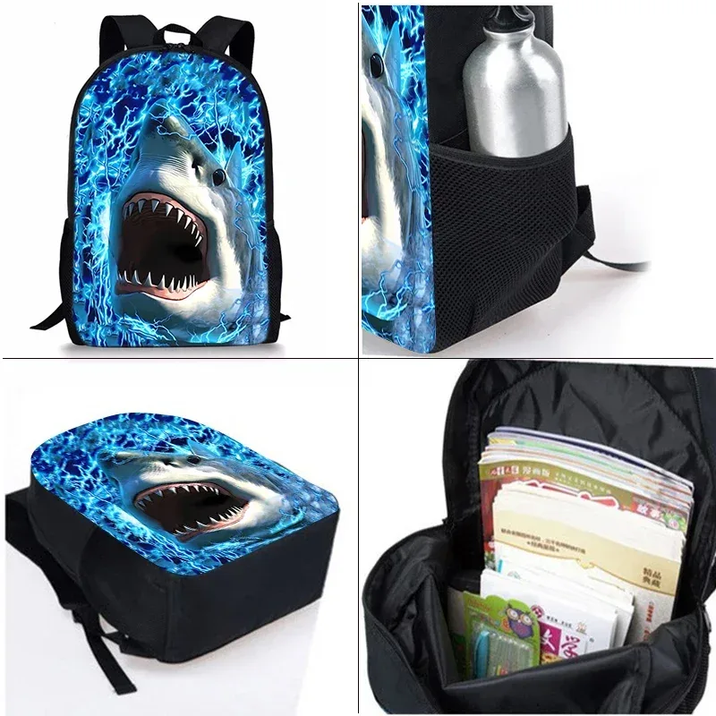 sac à dos pour enfants en trois parties sur le thème des animaux marins, requins, pour garçons et filles, meilleurs cadeaux, sac à dos scolaire dessin animé 2d