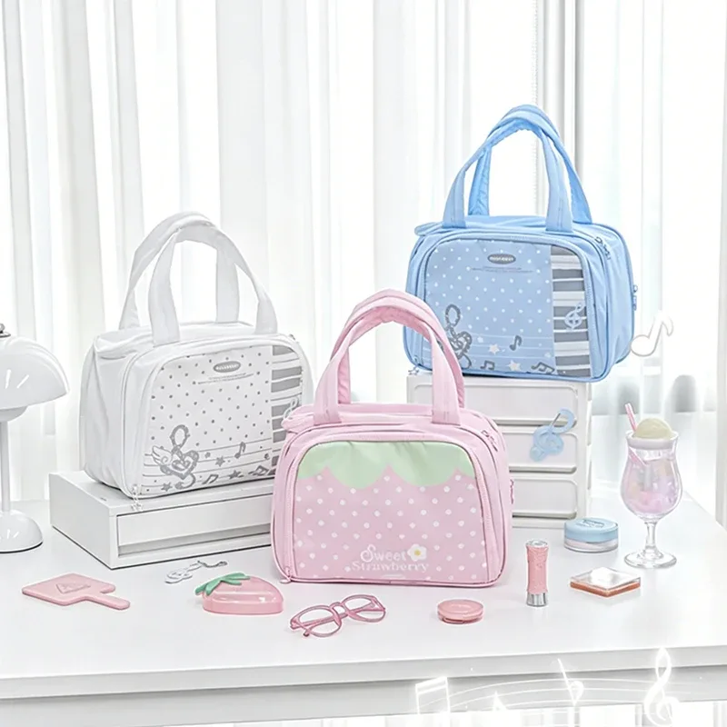 sac de maquillage coloré multifonctionnel de grande capacité, plusieurs compartiments pour le rangement, nouveau sac à bandoulière d'été doux et mignon pour femmes