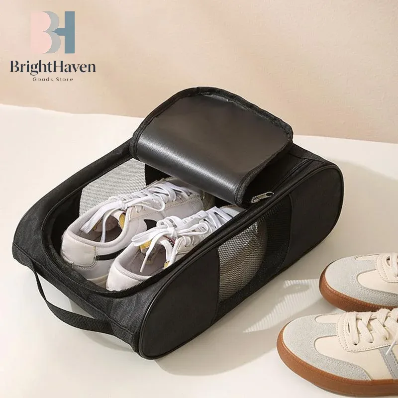sac à chaussures de sport d'extérieur en maille respirante, sac à chaussures de basketball imperméable, sac de rangement portable pour chaussures de voyage, compartiments anti-poussière