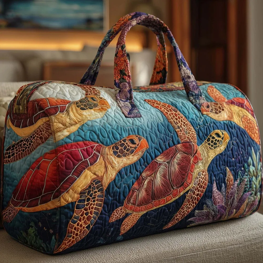 sac de plage matelassé en forme de tortue de mer, sacs de voyage colorés pour hommes et femmes, sac de week-end léger pour les vacances et l'été