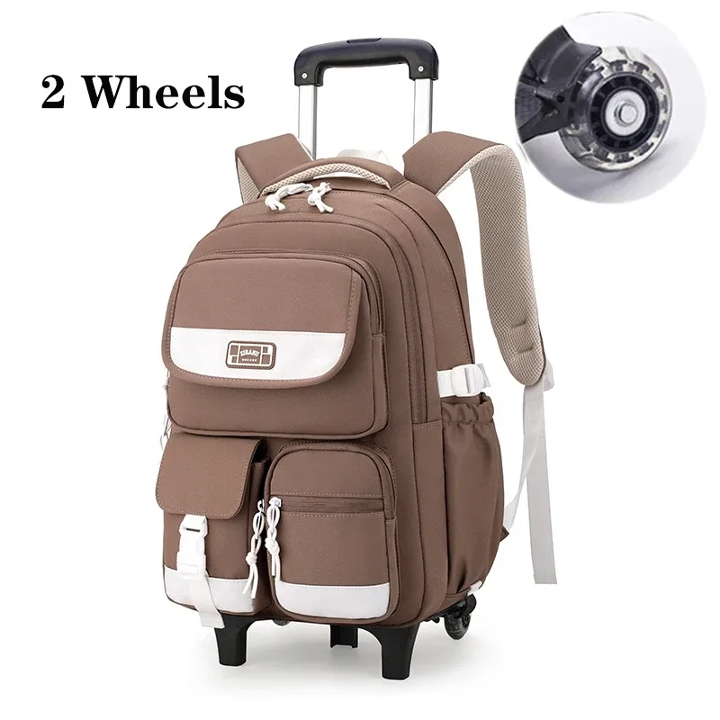 sac à dos d'école à roulettes pour adolescentes, cartable à roulettes, sacs de voyage pour étudiants et enfants, notification