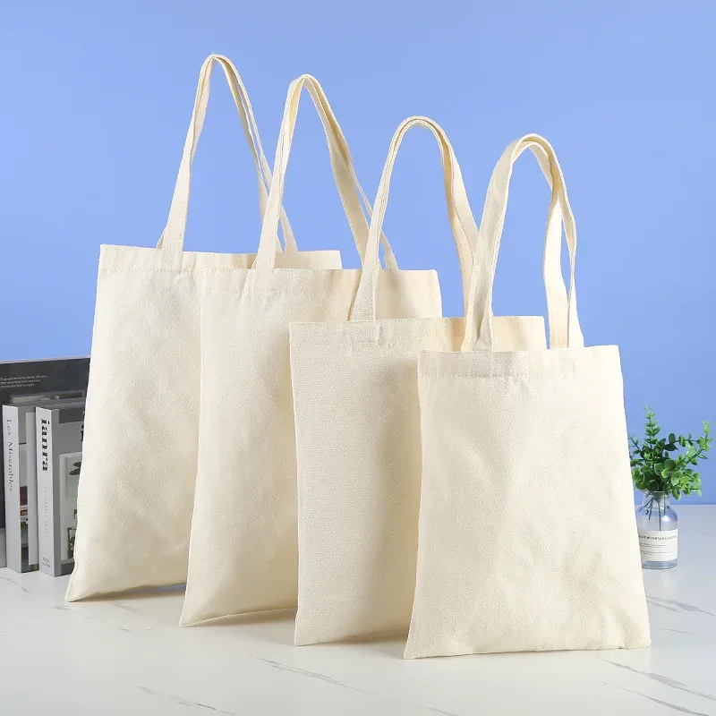 iskybob sac en toile de grande capacité sac à bandoulière sac à main beige pliant eco fourre-tout sacs réutilisable bricolage sac de rangement d'épicerie sac à provisions
